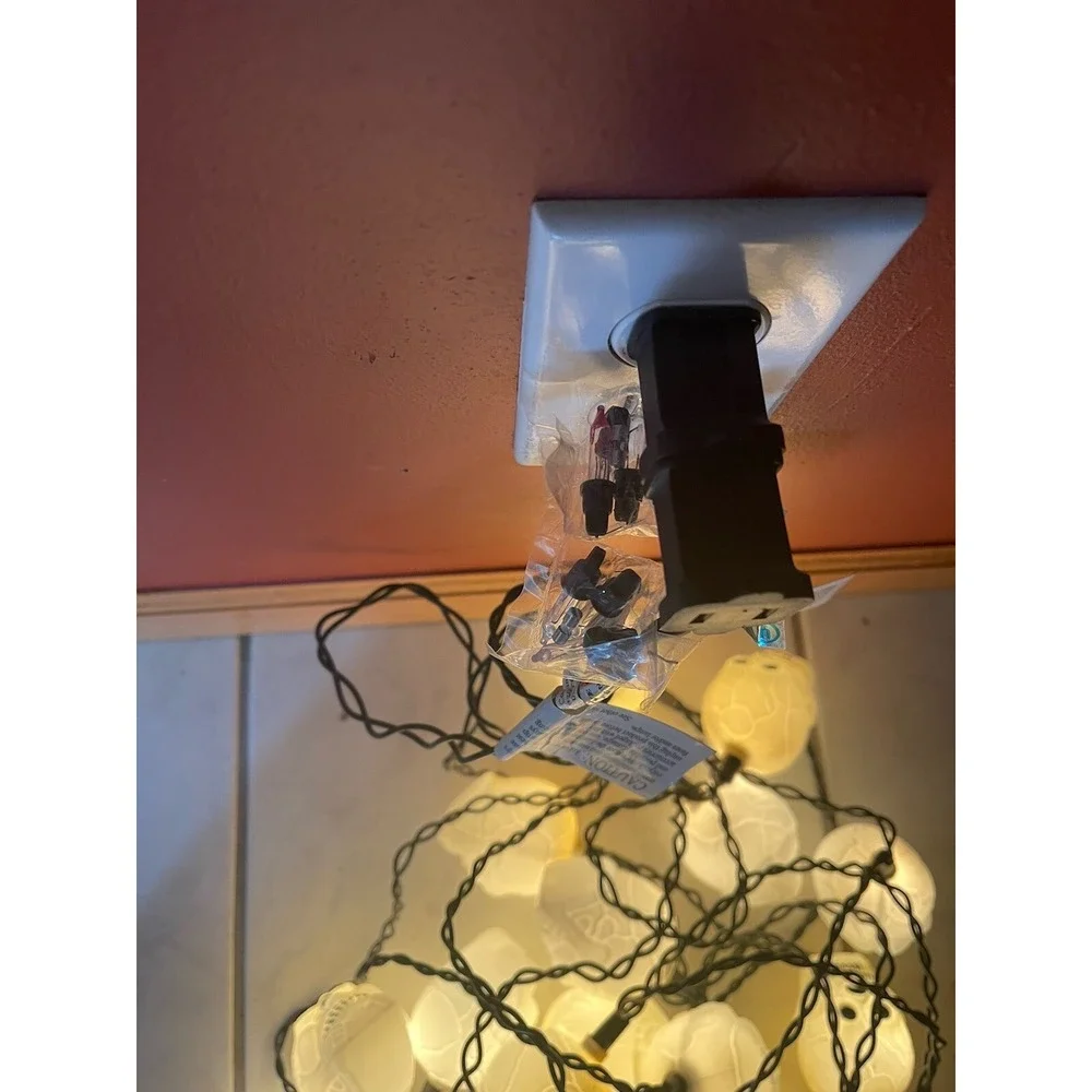 Blow Mold Skulls Halloween String Lights Two Set Of 10 Indoor Outdoor